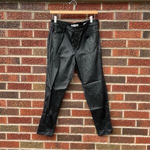 Social Sanctuary Black Faux Leather High Rise Ankle Skinny Pants